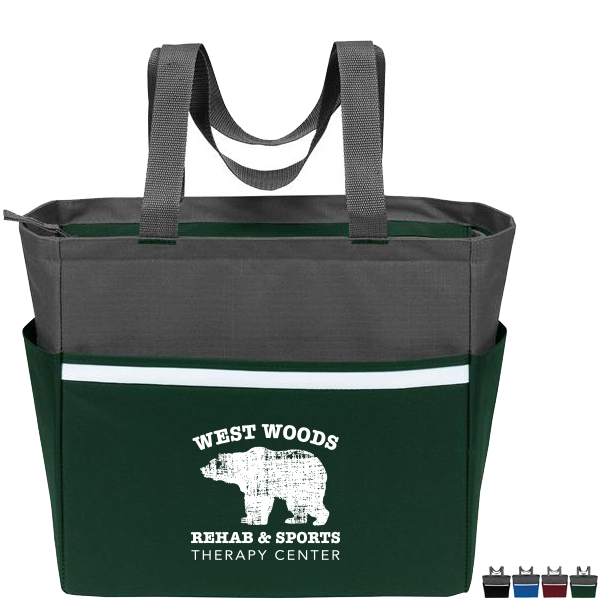 Product Photo 1 Two-Tone Polyester Zip Tote