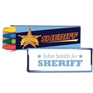Four Pack Crayons, Sheriff Design, Custom - WO1121