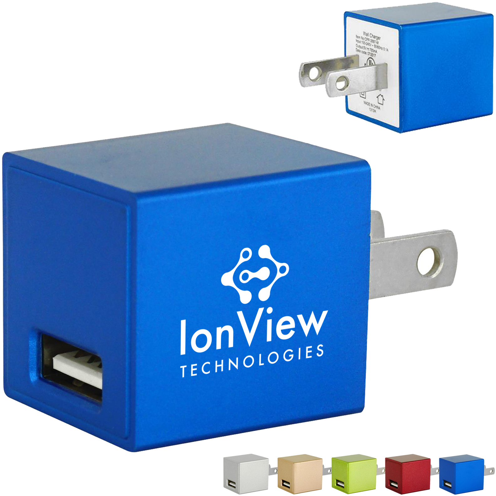 Product Photo 1 Metallic USB Wall Charger, UL Listed