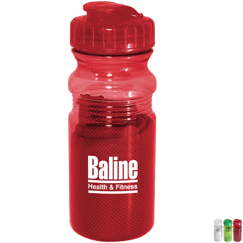 Product Photo 1 Quadra Cooling Towel in Matching Water Bottle, 20oz.