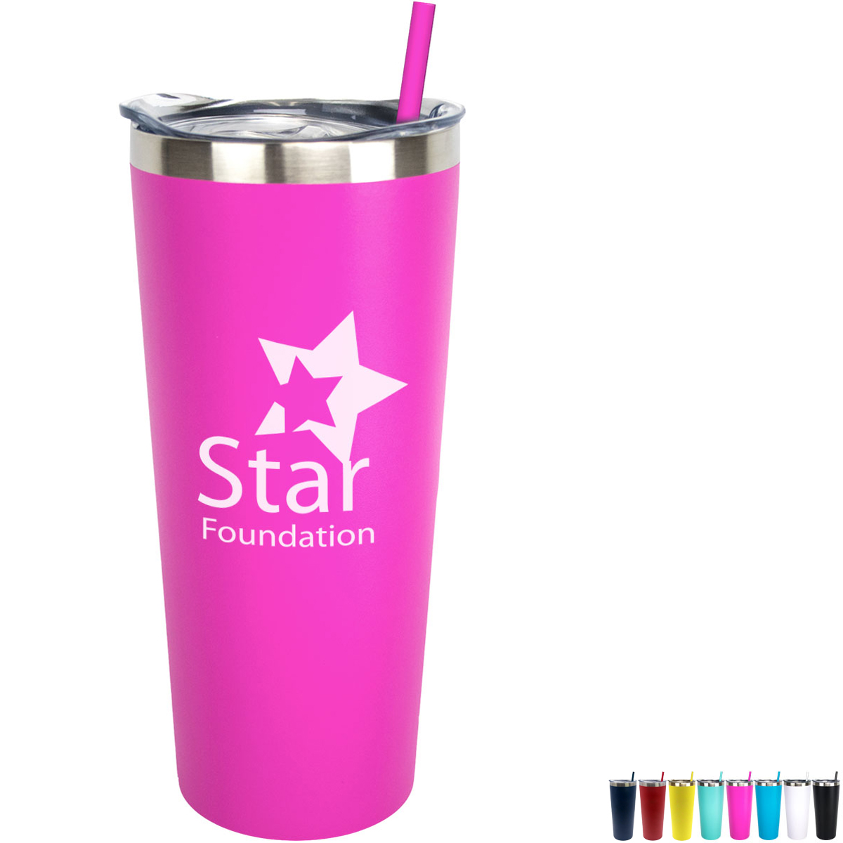 Product Photo 1 Kick Stainless Steel Tumbler w/ Straw, 22oz.