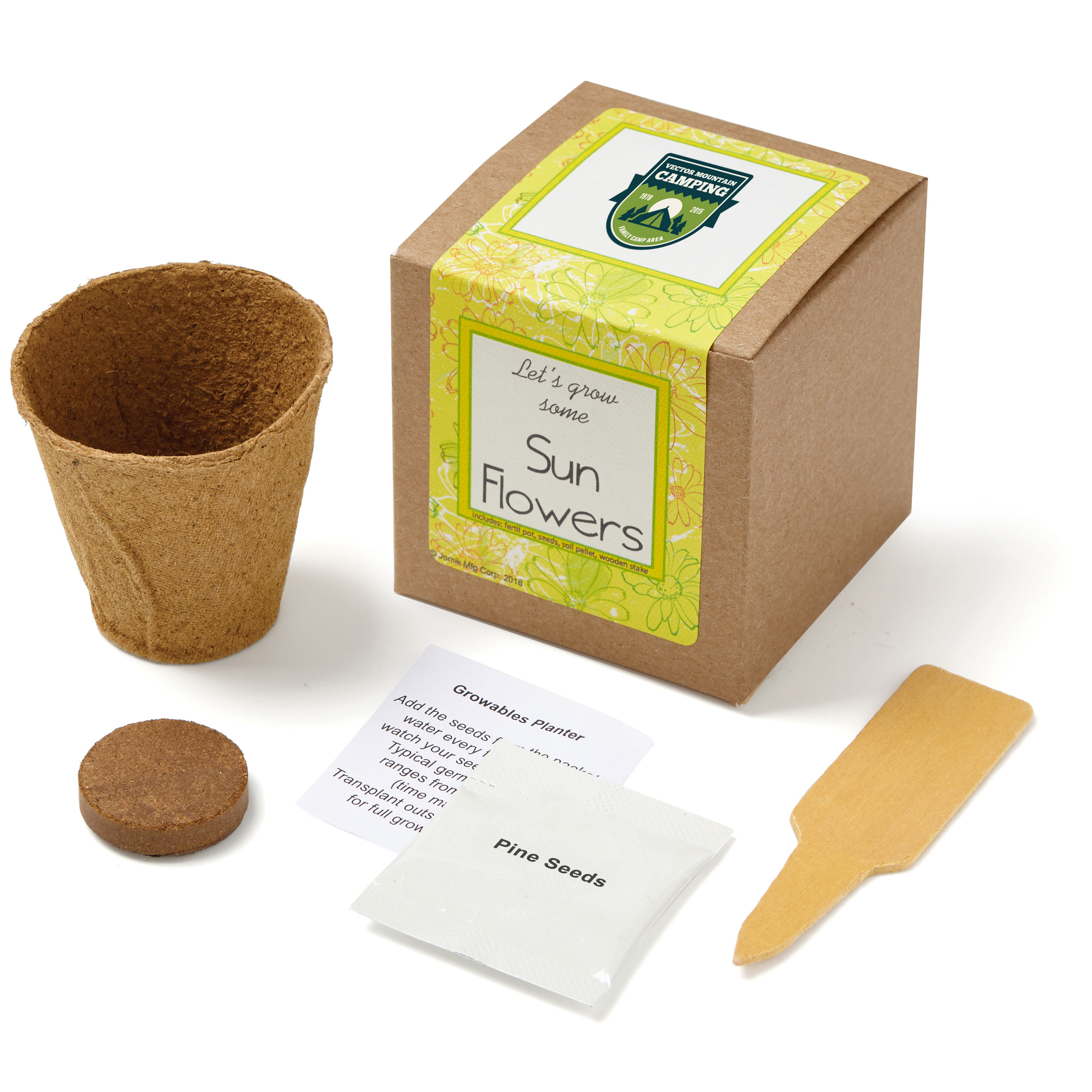 Product Photo 1 Sunflowers Growables Planter in Kraft Gift Box w/ Label