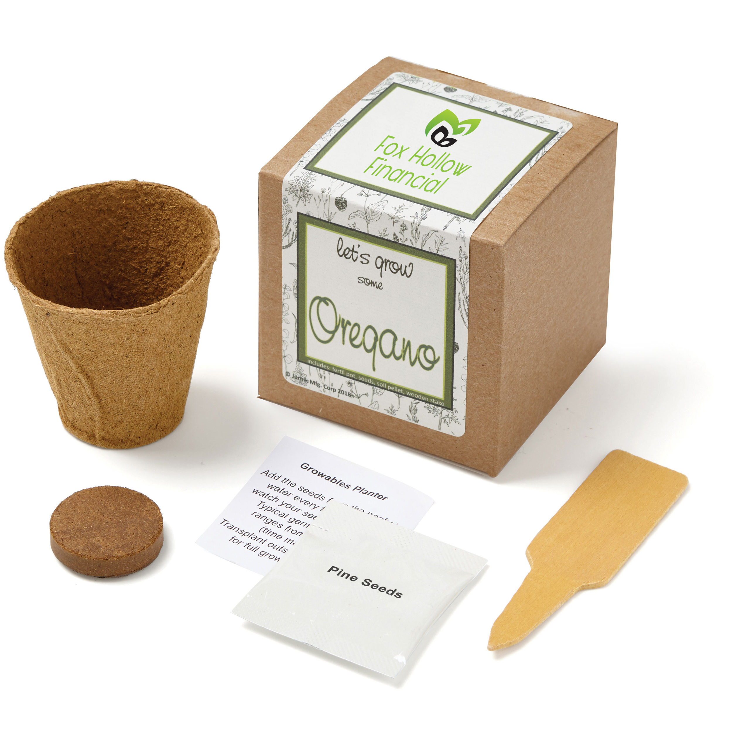 Product Photo 1 Oregano Growables Planter in Kraft Gift Box w/ Label