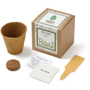 Basil Growables Planter in Kraft Gift Box w/ Label - JN1007