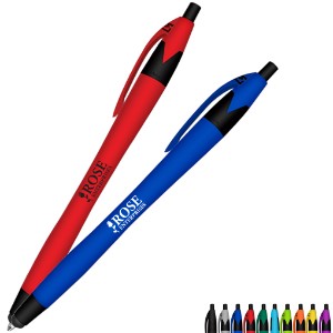 iWriter Smooth Soft Touch Rubberized Ballpoint Pen w/ Stylus - LK4215