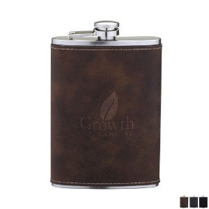 Leatherette Wrapped Flask, 8oz. - CF1938