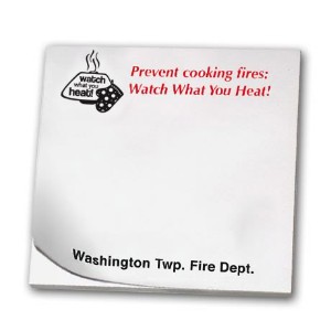 Prevent Cooking Fires, 25 Sheet Sticky Pad - SPJ250