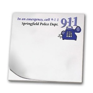 In an Emergency Call 9-1-1, 25 Sheet Sticky Pad - SPK250