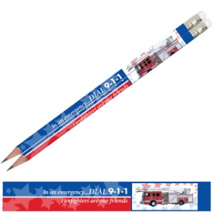 In an Emergency Dial 9-1-1, Firetruck, Stock Pencil - PCL704