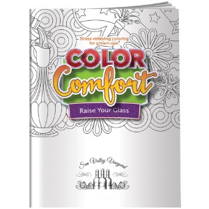 Color Comfort Raise Your Glass Wine Theme Adult Coloring Book - BF1012