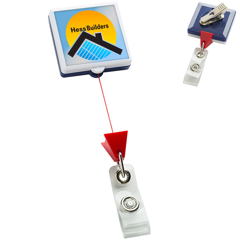 Product Photo 1 Jumbo Patriot Square Retractable Badge Holder, Alligator Clip