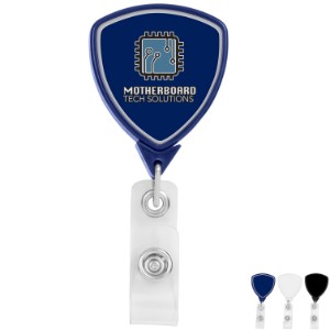 Shield Retractable Badge Reel, Bull Dog Clip - DE3202