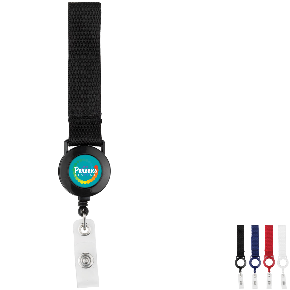 Product Photo 1 Round Strap 2 Reel Retractable Badge Holder