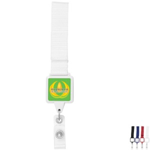 Square Strap 2 Reel Retractable Badge Holder - DE3236