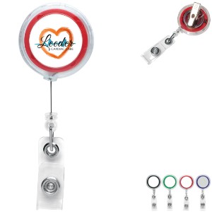 Jumbo See-Thru Rectractable Badge Reel, Alligator Clip - DE3240