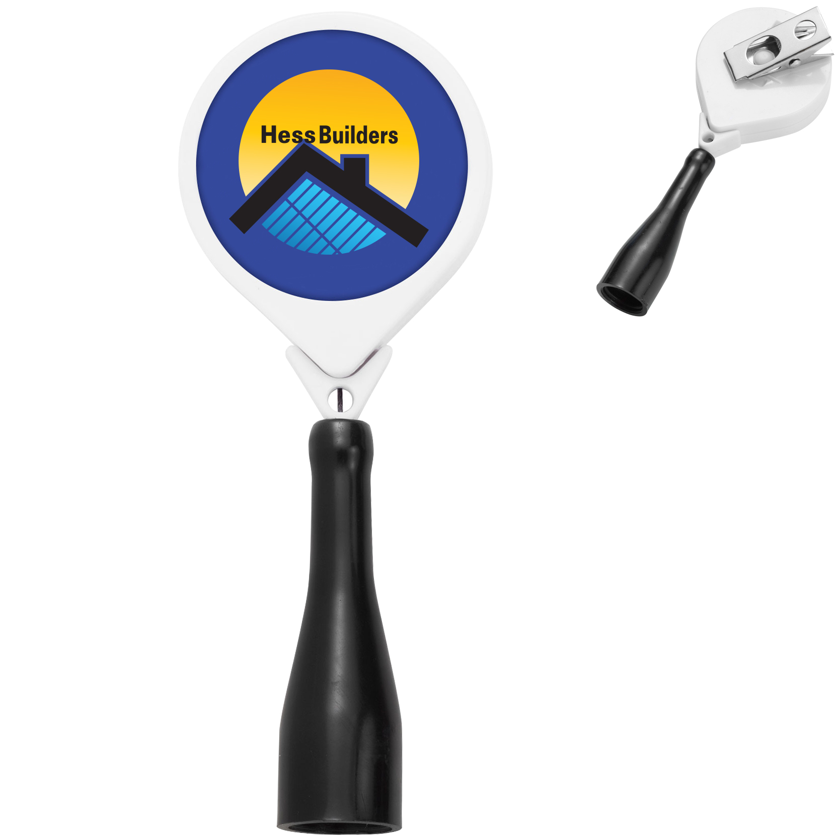 Product Photo 1 Round Retractable Pen Holder, Bull Dog Clip w/Antimicrobial Additive