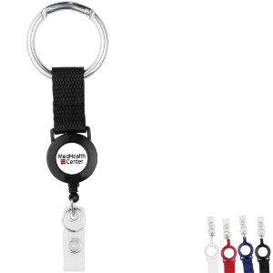 Round Carabiner Strap 2 Reel Retractable Badge Holder - DE3276