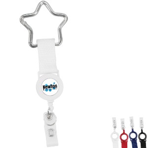 Star Carabiner Strap 2 Reel Retractable Badge Holder - DE3277