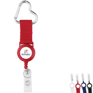 Heart Carabiner Strap 2 Reel Retractable Badge Holder - DE3278