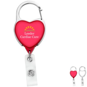 Jumbo Heart Carabiner Retractable Badge Reel - DE3290