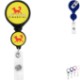 Double Up Round Rectactable Badge Reel, Bull Dog Clip