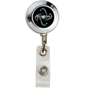 Round Metal Badge Reel, Alligator Clip - DE3310