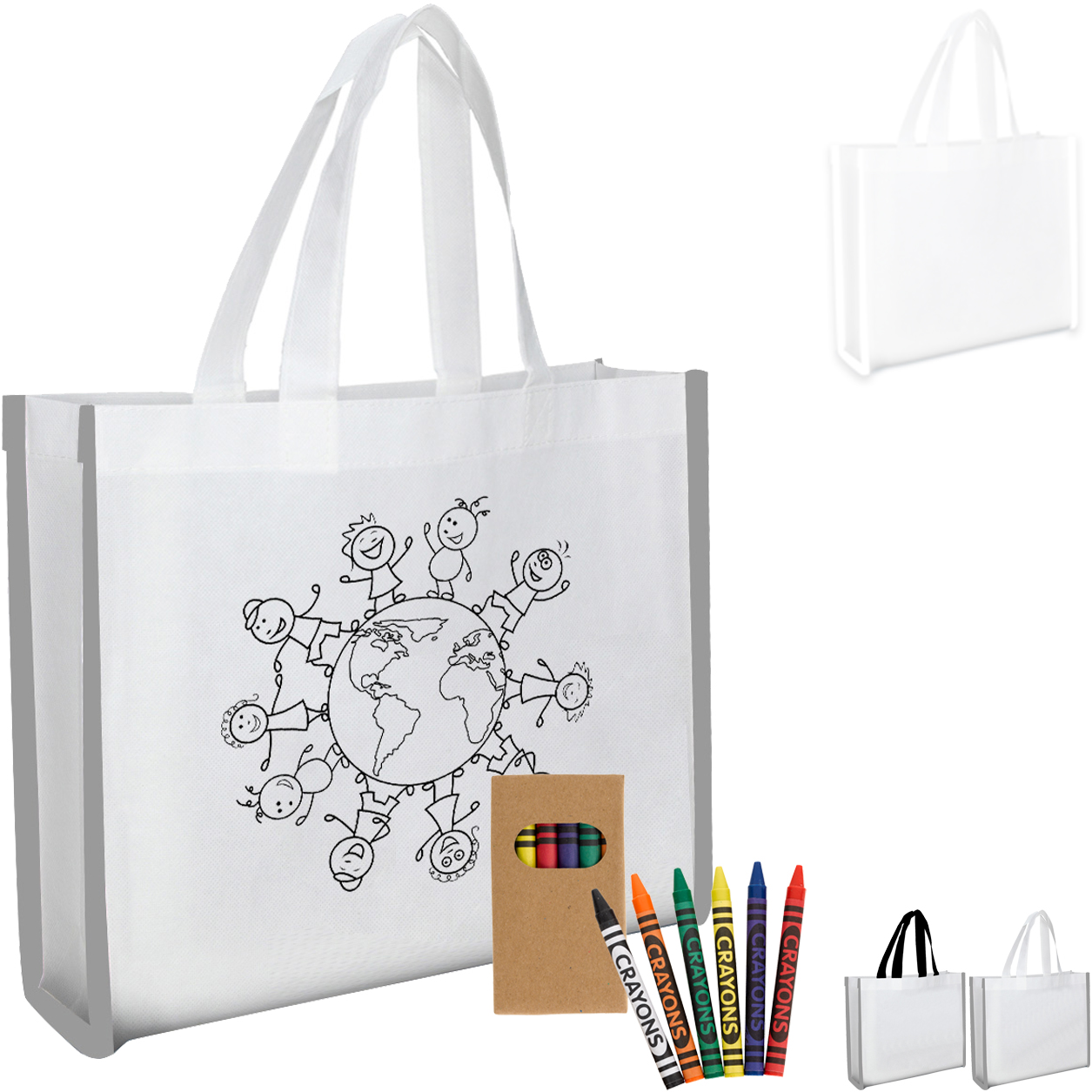 Product Photo 1 Reflective Coloring Tote Bag with Crayons
