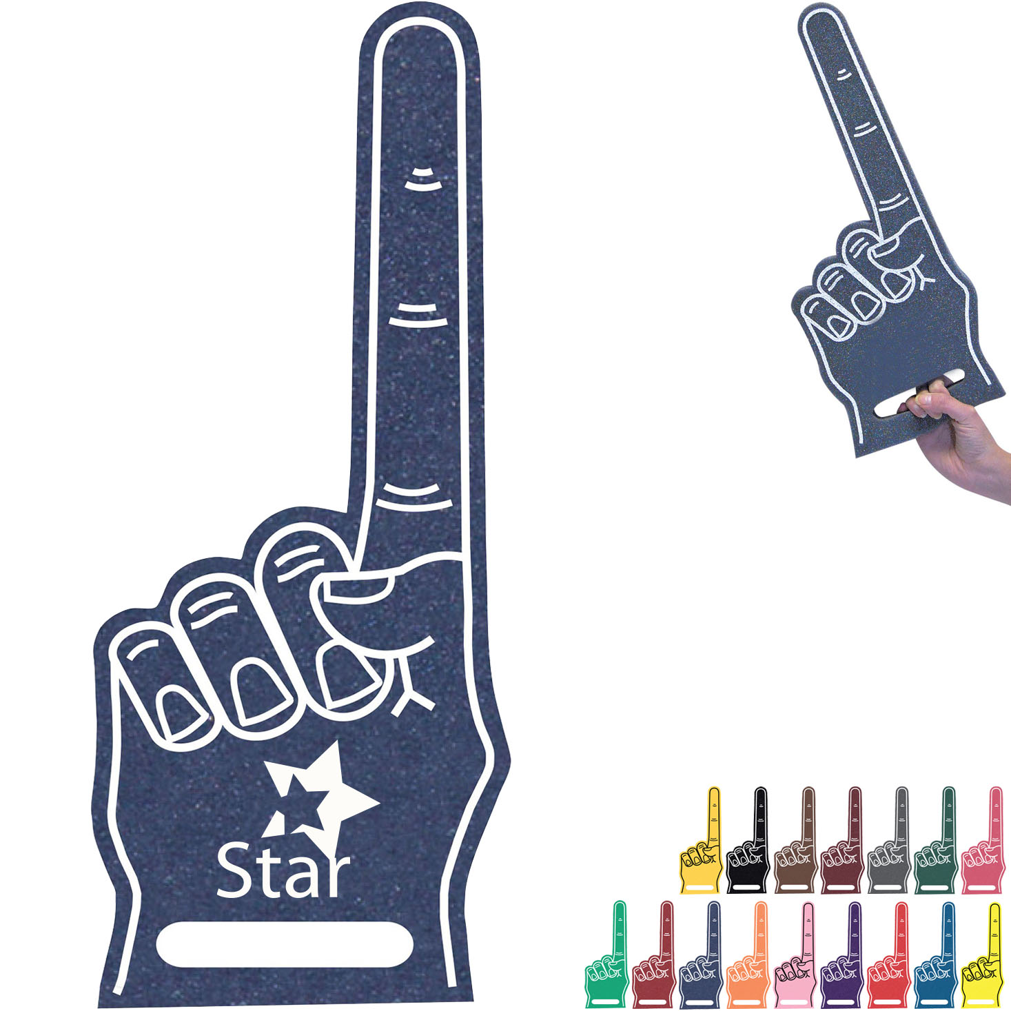 Product Photo 1 Foam Finger #1 Hand w/ Handle, 17"