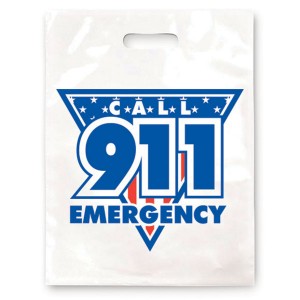 Digital Full Color Call 911 Plastic Handle Bag, Stock - SLB911