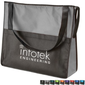 Prescott Two-Tone Non-Woven Zipper Tote - EV1430