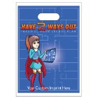 Photo 1 Digital Full Color Die Cut Plastic Bag w/ Have 2 Ways Out Design, 9" x 13"
