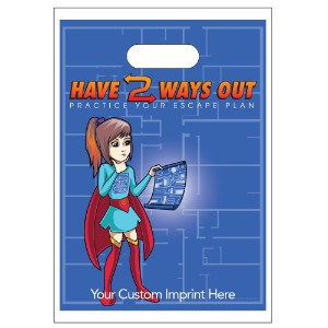 Digital Full Color Die Cut Plastic Bag w/ Have 2 Ways Out Design, 9" x 13" - BA9010