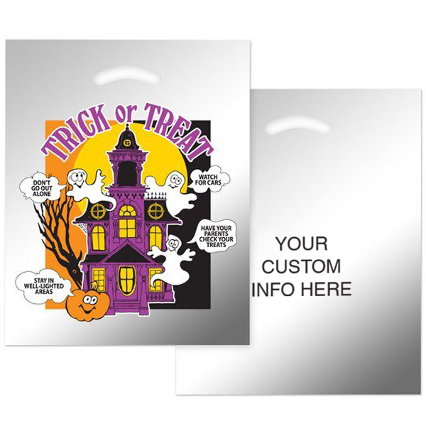 Product Photo 1 Halloween Silver Reflective Haunted House Die Cut Bag, 12" x 15"