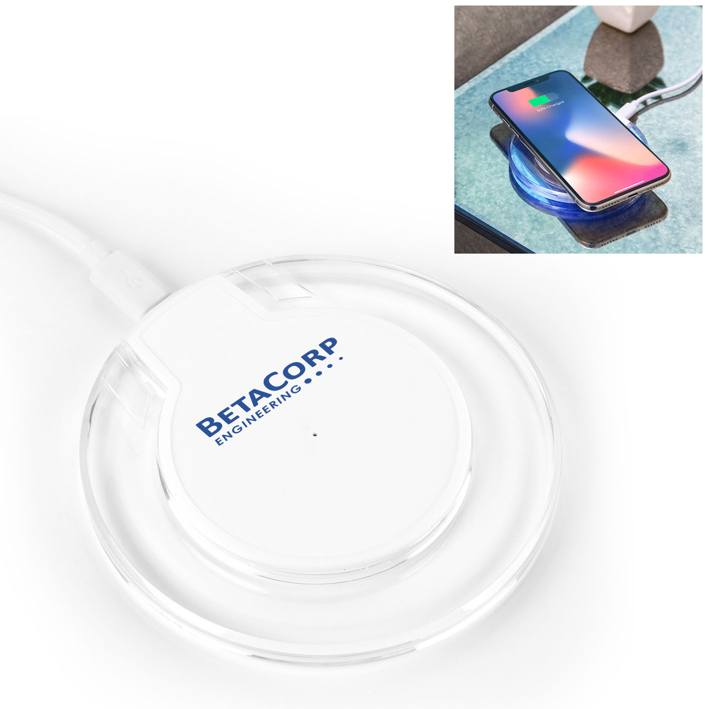 Product Photo 1 Ultra-Slim UFO Crystal Wireless Charging Transmitter w/ LED Light