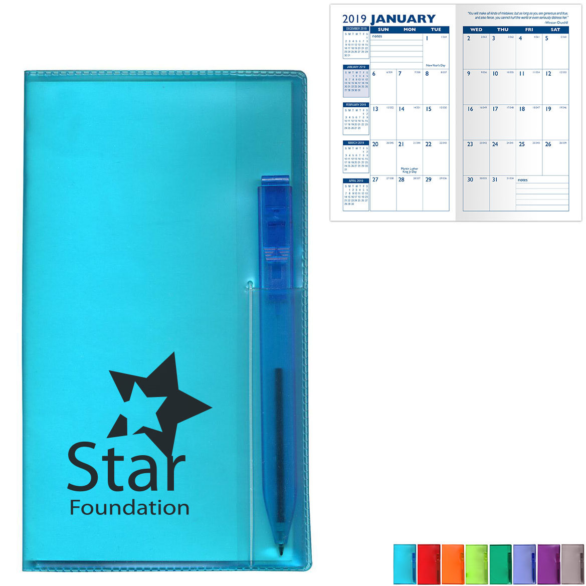 Product Photo 1 Translucent Monthly Pocket Planner & Pen