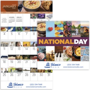 National Day Spiral Wall Calendar - TR2200