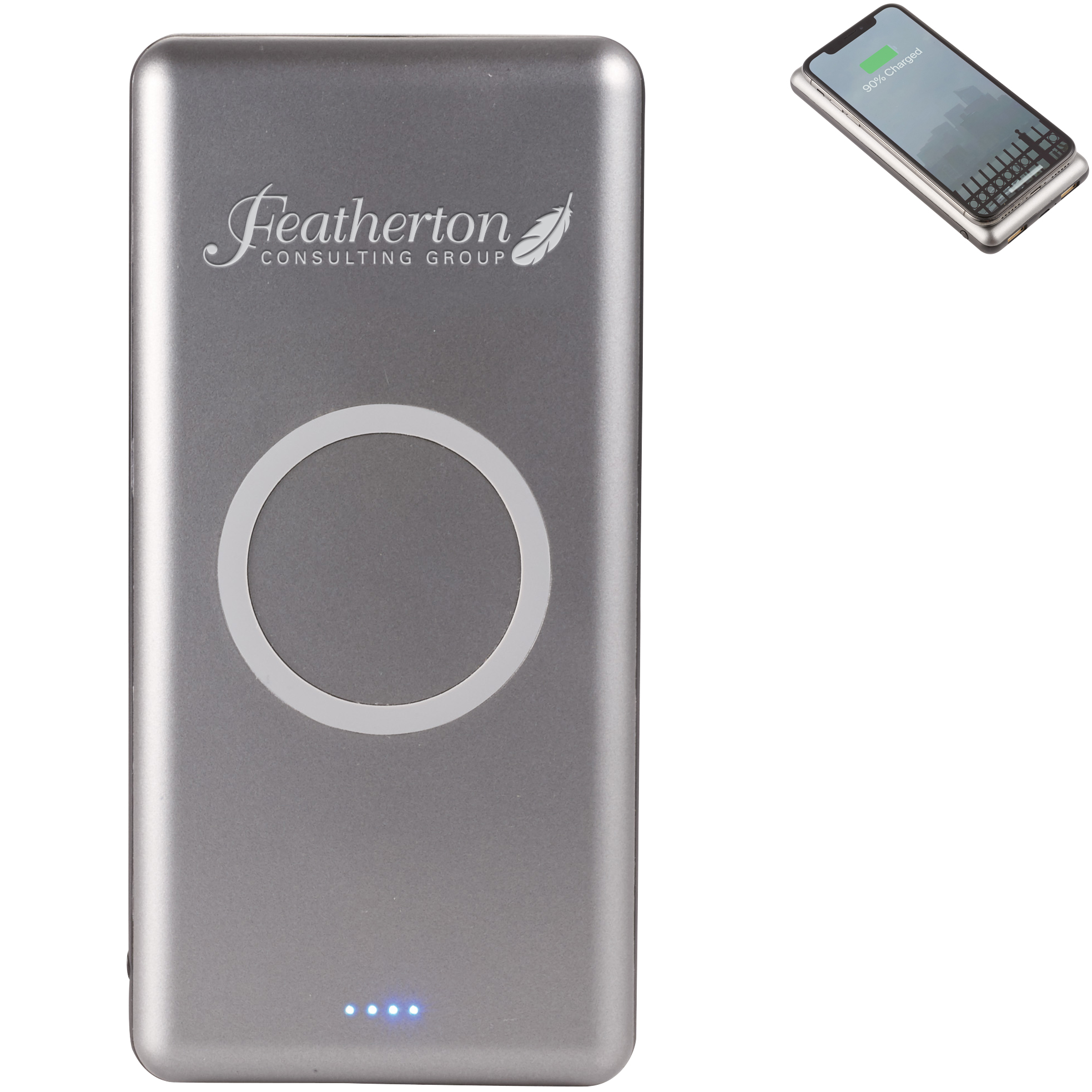 Product Photo 1 UL Listed Qi Wireless Light Up Logo Power Bank, 10000mAh