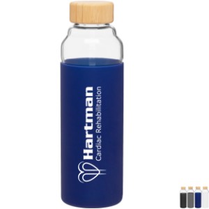 h2go Bali Glass Bottle with Silicone Sleeve, 18 oz. - TE2233