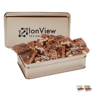 Milk Chocolate Toffee Pretzel Bark Rectangle Gift Tin, 14.5oz. - MD2130