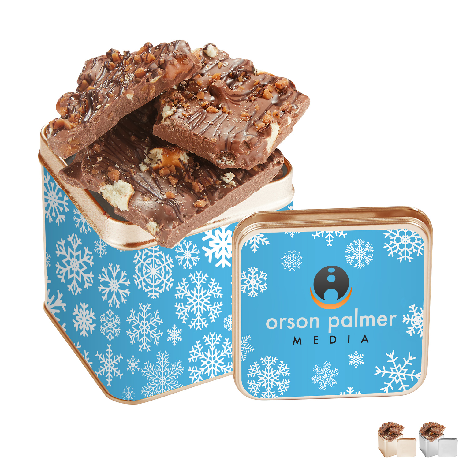 Product Photo 1 Milk Chocolate Toffee Pretzel Bark Perfect Present Tin, 8.5oz.