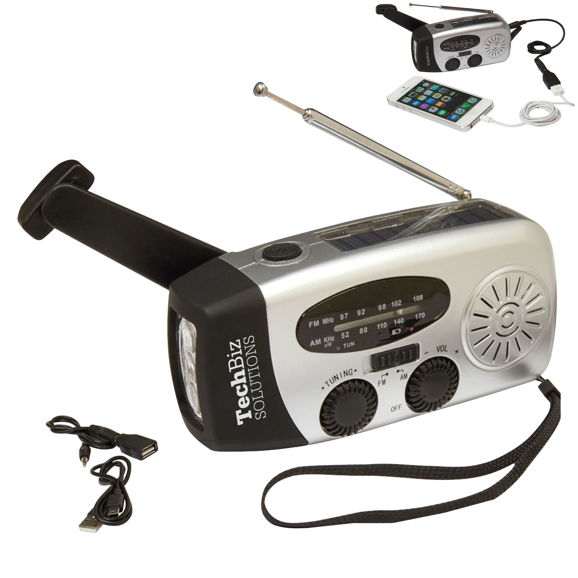 Product Photo 1 Dynamo Solar AM-FM Radio Flashlight w/ USB Port