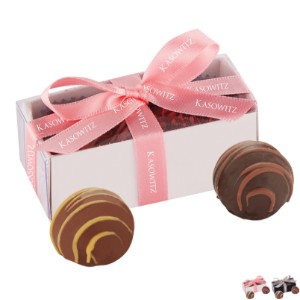 Decadent 2 Piece Belgian Chocolate Truffle Box, Caramel & Raspberry - MD2165
