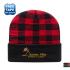 Photo 2 Buffalo Plaid Knit Cap with Cuff