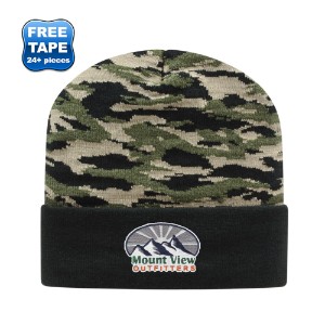Vintage Tiger Camo Knit Cap with Cuff - CA2580