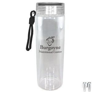 Durable Clear Glass Bottle w/ Screw-on Lid, 20oz. - AK1714