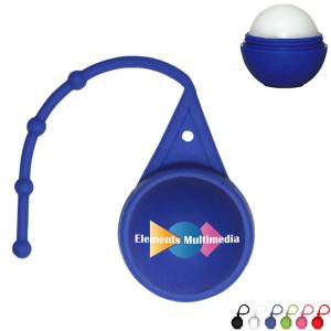 Halcyon® Round Lip Balm with Lanyard, Full Color Imprint - AK1734