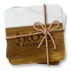 Acacia Wood & Greek Marble Coaster 2 Piece Set