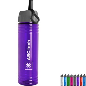 Slim Fit Water Bottle with Ring Straw Lid, 24oz. - GY6230