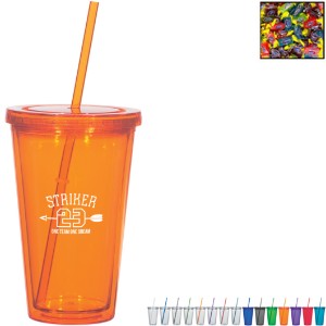 Double Wall Tumbler w/ Jolly Ranchers, 16oz. - HT1098
