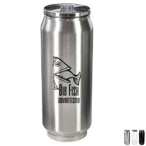 Stainless Steel Vacuum Can with Straw, 17oz. - MG1605